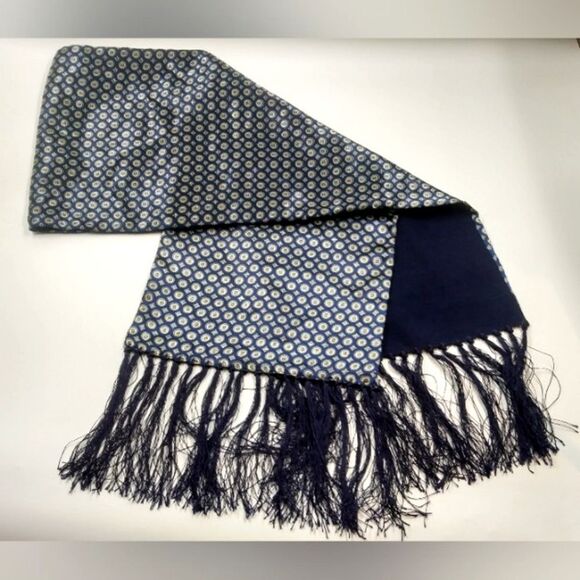 Satin Reversible Long Fringe Formal Scarf Men's - Picture 1 of 14